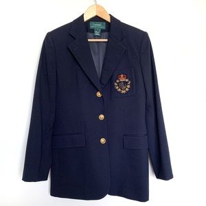 Ralph Lauren | Vintage Emblem Crest Wool Blazer